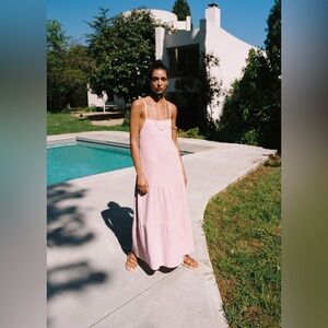 MNG MANGO Lilac Pleated Cotton Fabric Dress Size 2